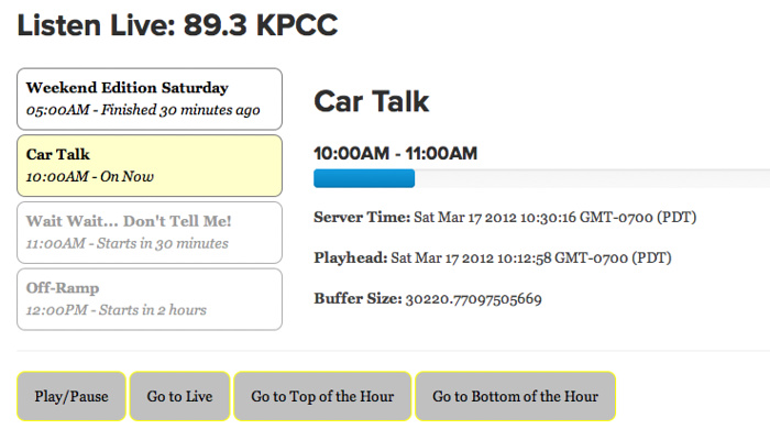 KPCC StreamMachine Listen Live Demo